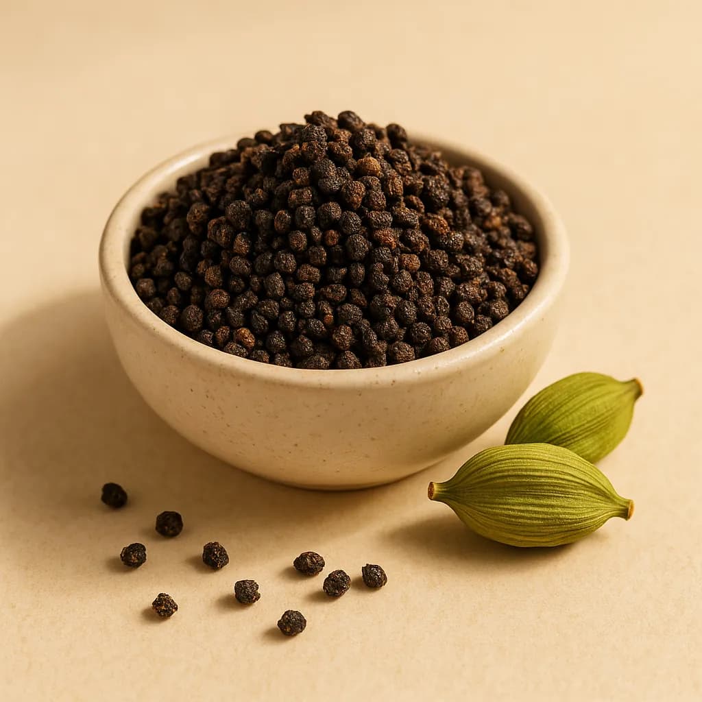 Decorticated cardamom seeds for industrial flavour and oil extraction